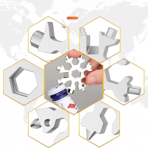 Set de 2 instrumente multifunctionale pentru bricolaj 18 in 1 Aitsite, otel inoxidabil, argintiu, 6,4 X 6,4 cm