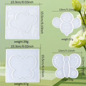 Set de 2 matrite pentru coastere Koonafy, silicon, alb, 15,5 x 15,3 cm 