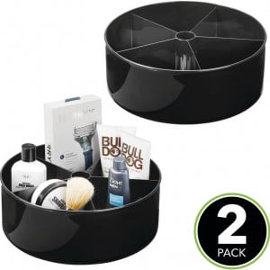 Set de 2 organizatoare mDesign, otel inoxidabil/plastic, negru, 29,2 x 11,5 cm - Img 8