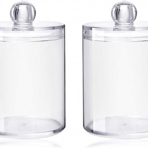 Set de 2 organizatoare pentru cosmetice INTVN, plastic, transparent, 10,5 x 7 cm