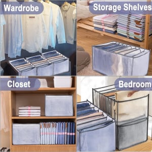 Set de 2 organizatoare pentru haine Toovren, tesatura oxford, gri, 36 x 25 x 20 cm