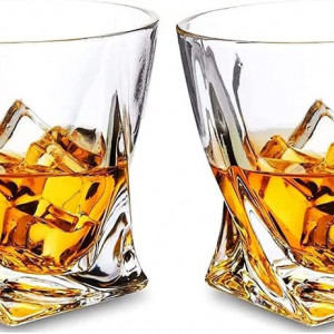 Set de 2 pahare pentru whisky SkySnow, sticla, transparent, 9,5 x 9,5 cm, 300 ml - Img 1
