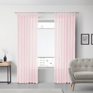 Set de 2 perdele cu bucla, Hanna, roz, 140/245cm - Img 4