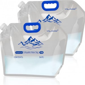 Set de 2 pungi pentru apa YILAKO, plastic, transparent, 7,5 L