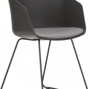 Set de 2 scaune Bogart, negru, 51 x 81 x 52 cm - Img 3