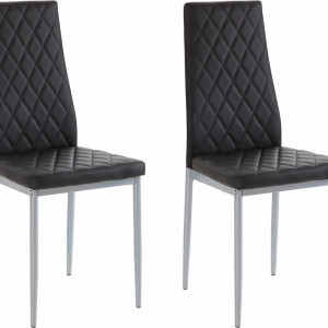 Set de 2 scaune Brooke piele sintetica, negru - Img 1