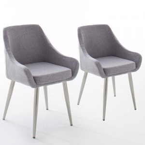Set de 2 scaune Cangelosi, gri, 84 x 54 x 63 cm - Img 1