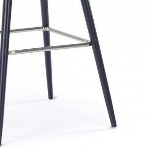 Set de 2 scaune de bar Glam negru, catifea, 51x53x106 cm - Img 5