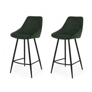 Set de 2 scaune de bar Lex, metal/plastic, verde, 108 x 47 x 52 cm