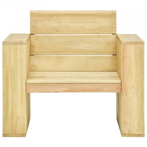 Set de 2 scaune de gradina Jeffers, lemn masiv, 76 x 89 x 76 cm - Img 2
