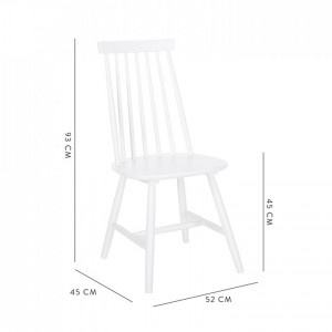 Set de 2 scaune din lemn Milas, alb - Img 3