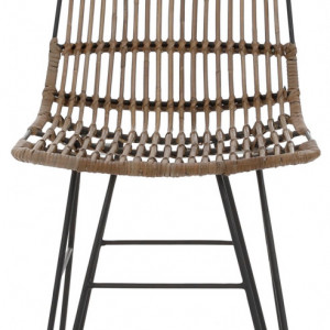 Set de 2 scaune Filli, ratan/metal, gri, 45 x 41 x 48 cm - Img 8