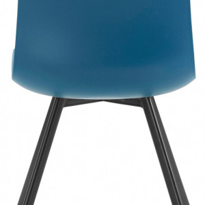 Set de 2 scaune Lucky, tesatura/metal, albastru petrol/negru, 48x40x43 cm - Img 6