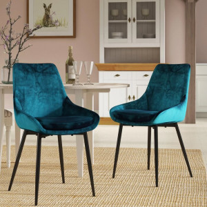 Set de 2 scaune Mankato, albastre, 85 x 48 x 55 cm - Img 3