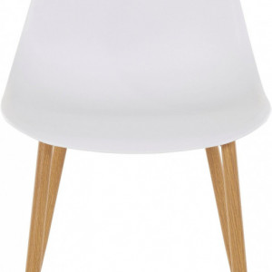 Set de 2 scaune Miller, plastic/metal, alb/maro, 44 x 52 x 87 cm - Img 8