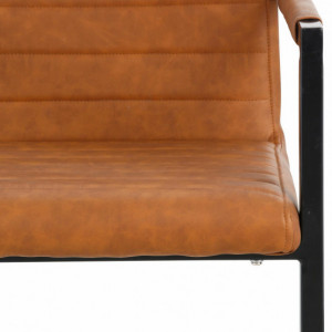 Set de 2 scaune Sabine piele sintetica/metal, cognac 54 x 59 x 87 cm - Img 5