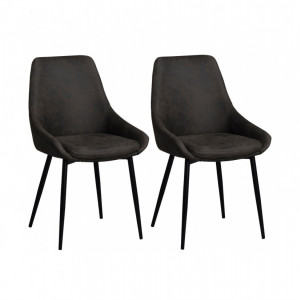 Set de 2 scaune Sierra, negre, 49 x 85 x 55 cm