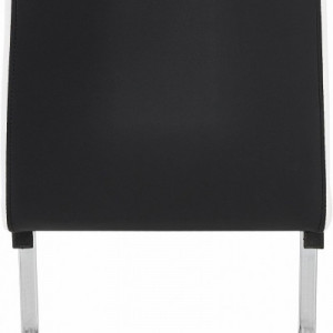Set de 2 scaune Stella piele sintetica/metal, negru/alb/argintiu, 43 x 59 x 96 cm - Img 5