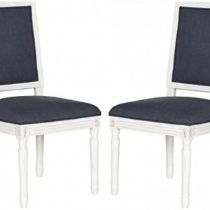 Set de 2 scaune tapitate Bolander, crem/albastru inchis, 48 x 48 x 97,3 cm - Img 1