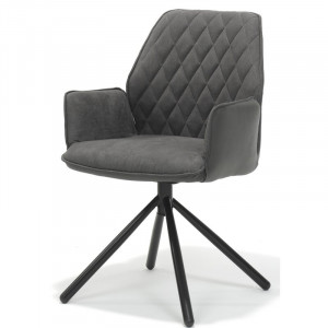 Set de 2 scaune tapitate Coleshill, antracit/negru, 89 x 62 x 59 cm - Img 3