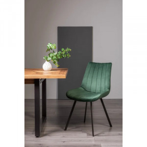 Set de 2 scaune tapitate Coralie, poliester, verde/negru, 87 x 50 x 63 cm