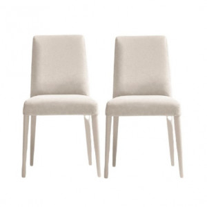 Set de 2 scaune tapitate Cornish, alb, 86 x 48 x 58 cm - Img 1