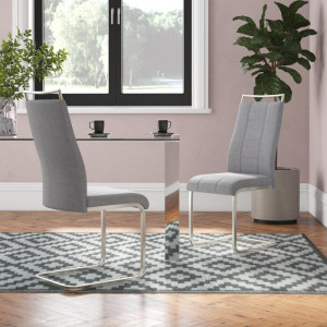 Set de 2 scaune tapitate Griffing, gri/argintiu, 102 x 43 x 56 cm - Img 5