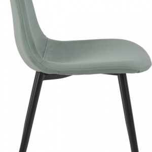 Set de 2 scaune tapitate Karla, metal/catifea, negru/verde salvie, 44 x 87 x 53 cm - Img 7