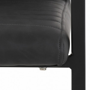 Set de 2 scaune tip fotoliu Sabine piele sintetica/metal, gri, 54 x 59 x 87 cm - Img 2