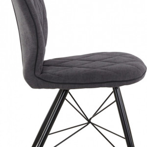 Set de 2 scaune Viola, textil, antracit, 47x62x90 cm - Img 6