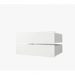 Set de 2 sertare pentru mobilier Stacie, lemn masiv, alb, 50 x 70 x 10 cm