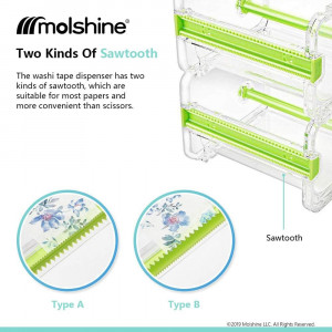Set de 2 suporturi pentru banda adeziva Molshine, ABS, transparent, 10 x 9 x 7 cm - Img 5