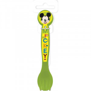 Set de 2 tacamuri pentru hranirea copiilor Mickey Mouse, plastic, verde, 10 cm