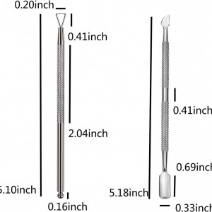 Set de 2 ustensile pentru unghii WALTTER, otel inoxidabil, argintiu, 13 cm - Img 5