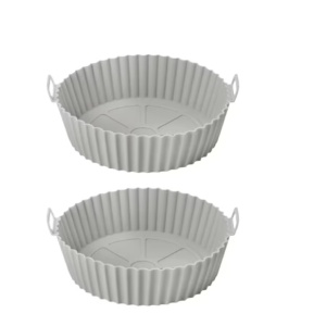 Set de 2 vase pentru friteuza cu aer Axnsatre, silicon, gri, 22 x 17 x 5 cm - Img 4