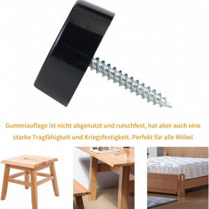 Set de 20 de tampoane de protectie pentru mobilier Vandesail, plastic/metal, negru, 24 x 9 mm