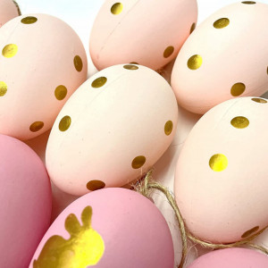 Set de 24 oua pentru Paste Khevga, plastic, multicolor, 6 cm - Img 2