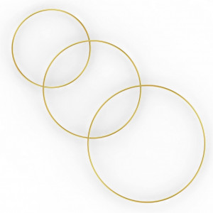 Set de 3 inele pentru proiecte DIY RIFNY, metal, auriu, 20/25/30 cm - Img 1