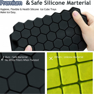 Set de 3 matrite de gheata cu capac AcrossSea, hexagonal, silicon, negru, 13 x 21 cm - Img 5