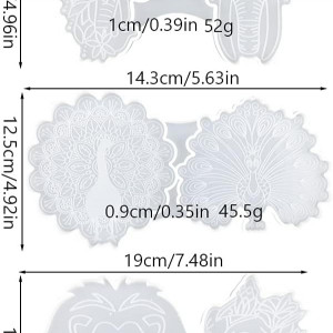 Set de 3 matrite pentru decoratiuni Koonafy, silicon, alb - Img 5