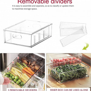 Set de 3 organizatoare pentru frigider Greentainer, plastic, transparent - Img 7