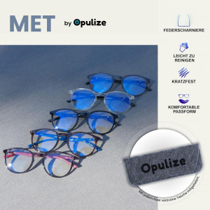 Set de 3 perechi de ochelari pentru citit cu filtru de lumina albastra Opulize, negru, 0.00
