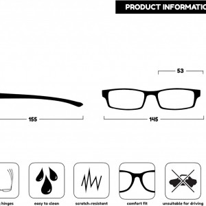 Set de 3 perechi de ochelari pentru citit Opulize, albstru/negru, +1.50