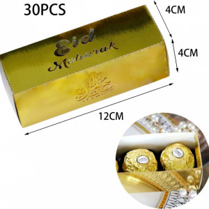 Set de 30 cutii pentru nunta iKesoce, auriu, hartie, 12 x 4 x 4 cm - Img 4