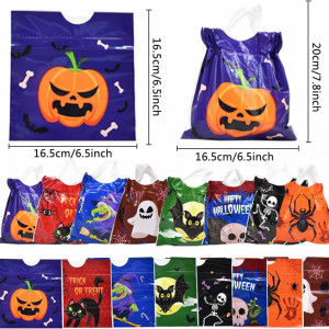 Set de 32 pungi pentru dulciuri de Halloween Simmpu, plastic, multicolor, 16.5 x 16.5 x 1 cm - Img 7