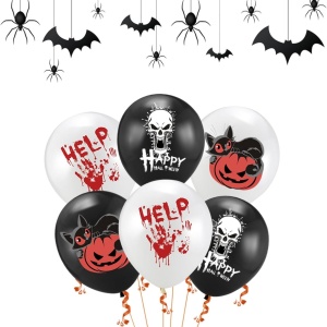 Set de 36 baloane pentru Halloween Butyeak, latex, multicolor, 30,4 cm