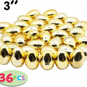 Set de 36 oua de umplere pentru Paste JOYIN, plastic, auriu, 7,6 x 3,8 cm - Img 6
