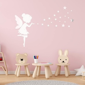 Set de 36 stickere pentru perete Eqlef, acril, argintiu, 61 x 81 cm