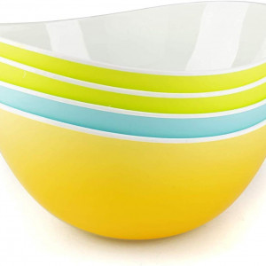 Set de 4 boluri pentru salata Maxi Nature, plastic, multicolor, 19 x 19 x 14 cm