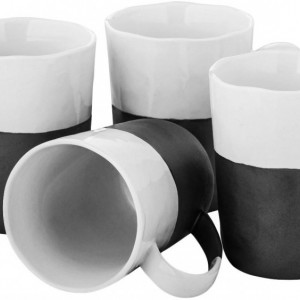 Set de 4 cani Esrum, ceramica, fildes/gri, 9 x 11 cm, 250 ml - Img 1